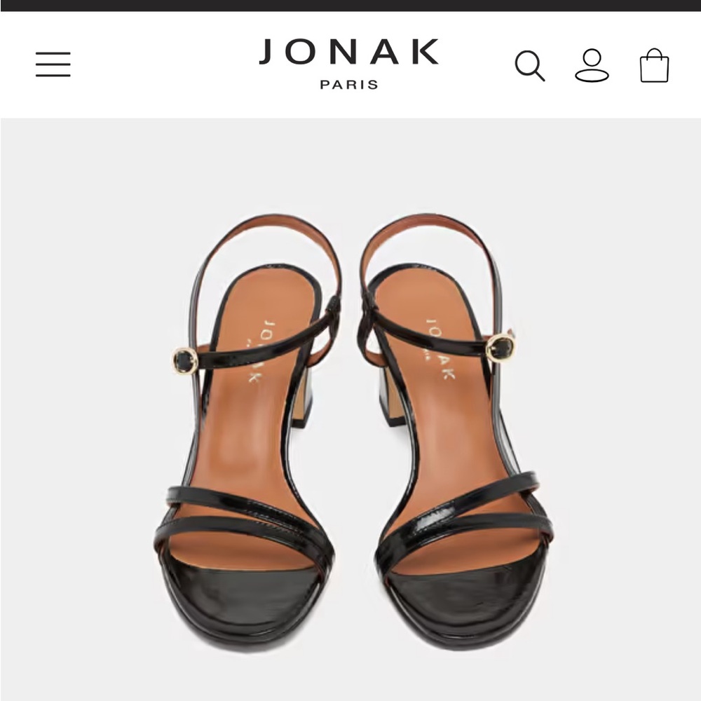 Jonak, size 38, Elegant Black Strappy Heels